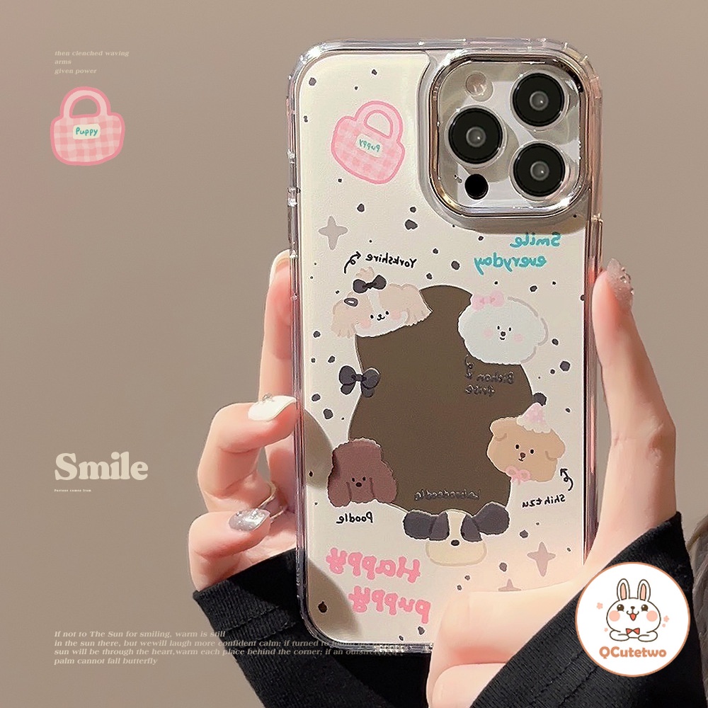 เคสโทรศัพท์มือถือ ป้องกันฝุ่น ลายการ์ตูนสุนัขน่ารัก สําหรับ Iphone 11 14 15 12 13 Pro Max XR XS