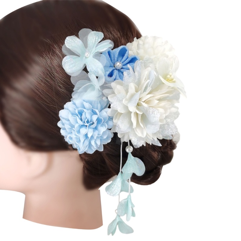 Boom Hairpins Kimono สไตล์โบราณดอกไม้ผม Buns Holders รูปที่ 5