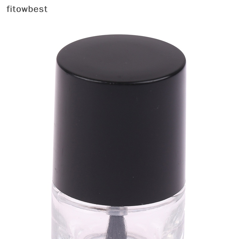 Fbth ขวดแก้วเปล่า พร้อมแปรง สีใส ขนาด 5 มล. 10 มล. 15 มล. สําหรับใส่เครื่องสําอาง ยาทาเล็บ QDD