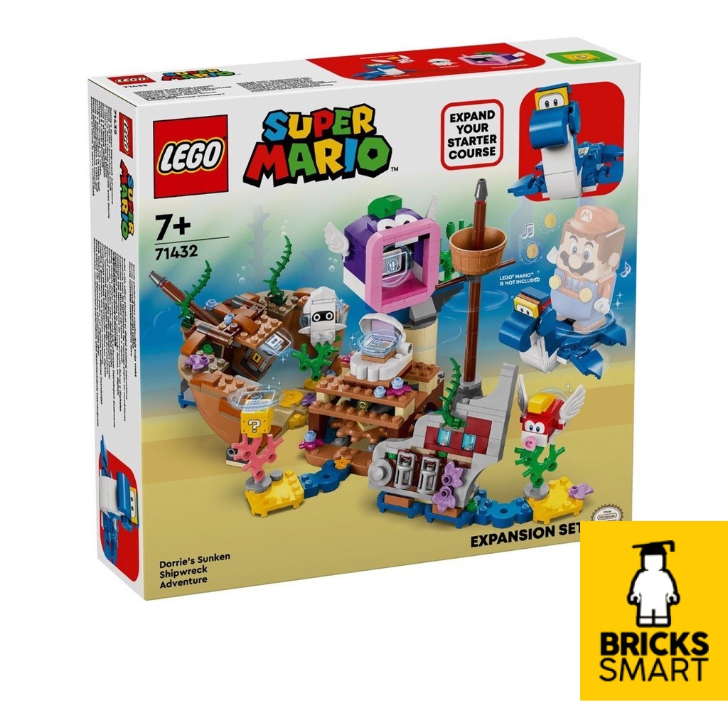 LEGO 71432 Super Mario Dorries Sunken Shipwreck Adventure Expansion Set ชุดของเล่นตัวต่อ (500 ชิ้น)