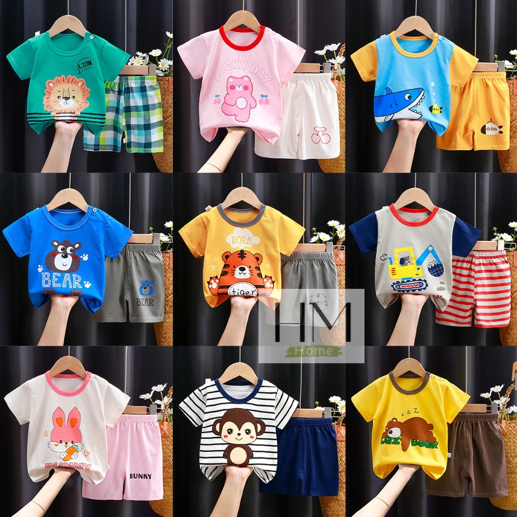 ชุดเด็ก เสื้อผ้าเด็ก เซทเสื้อ+กางเกงขาสั้น ใส่ได้ทั้งผู้หญิงและผู้ชาย