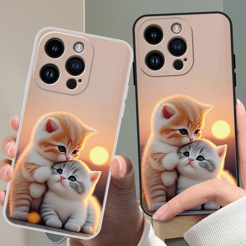 Dmy เคสโทรศัพท์มือถือ ซิลิโคนนิ่ม กันกระแทก ลายแมว สําหรับ iphone 15 pro max 6 plus 7 xr 11 12 13 14 pro plus max mini se