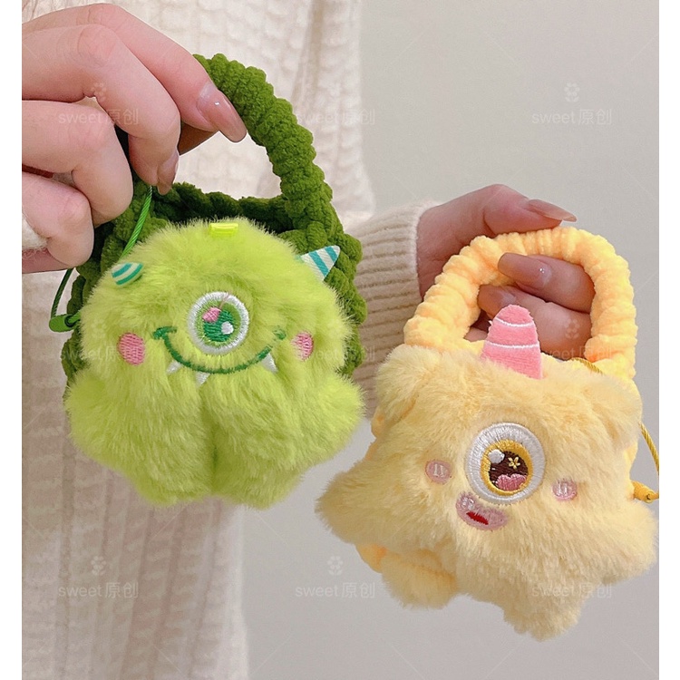 แฟชั่นBig Eyed Little Monster ถักกระเป๋าสําหรับ Edifier W320TN/W220T/X3/X3 Lite/X2S ชาร์จกล่องป้องกั