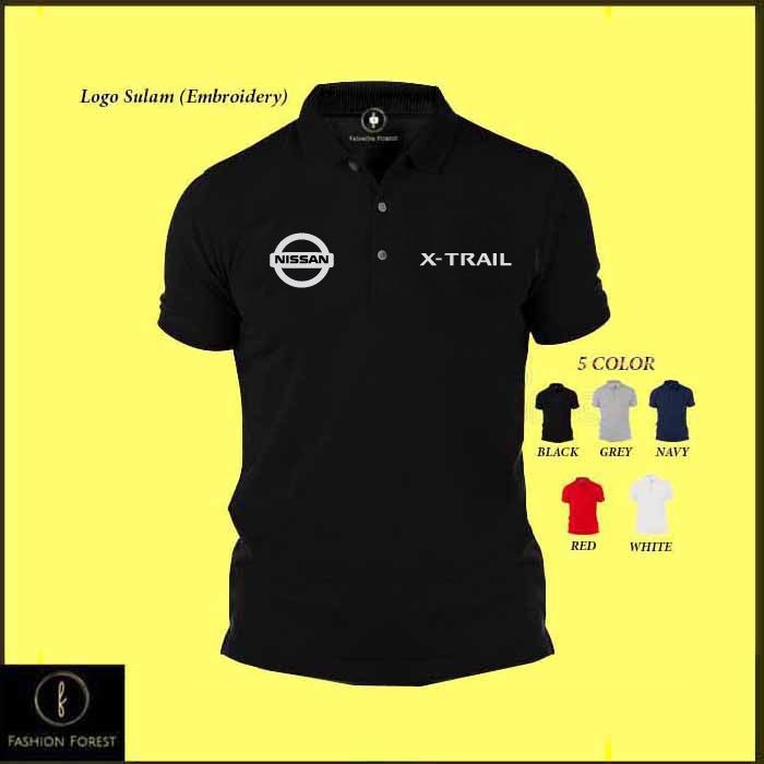 ไมโครไฟเบอร์แห้งเร็ว Jersi Jersey Polo T เสื้อโลโก้ Sulam เย็บปักถักร้อย Nissan X-Trail Crossover SU