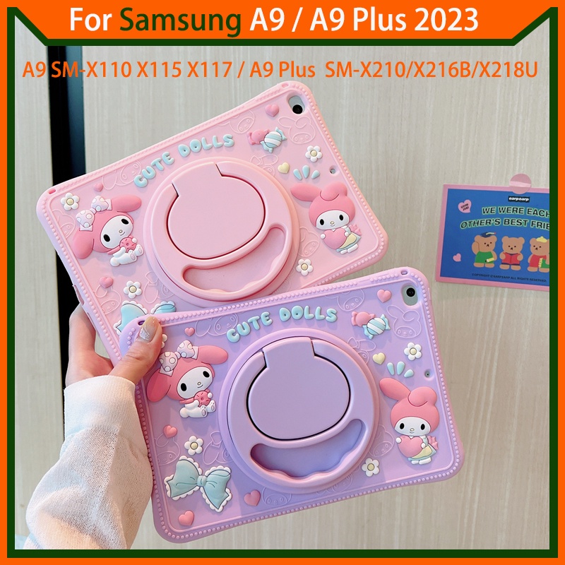 เคสโทรศัพท์มือถือ สําหรับ Samsung Galaxy Tab A9 Plus A9+ 11 นิ้ว 2023 SM-X210 X216B X218U Tab A9 8.7 นิ้ว 2023 SM- X110 X115 X117 360 ° เคสซิลิโคนนิ่ม หมุนได้ กันตก สําหรับเด็ก