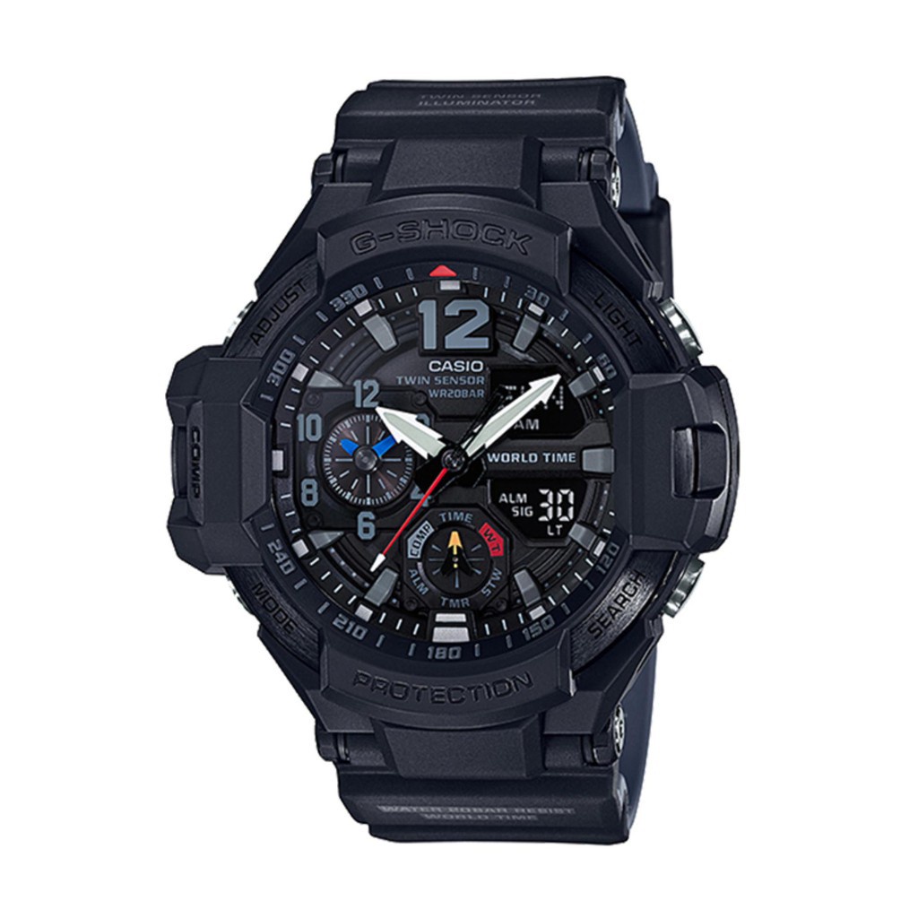 นาฬิกาข้อมือ Casio G-Shock Master of G Gravitymaster สีดํา GA1100-1A1 GA-1100-1A1