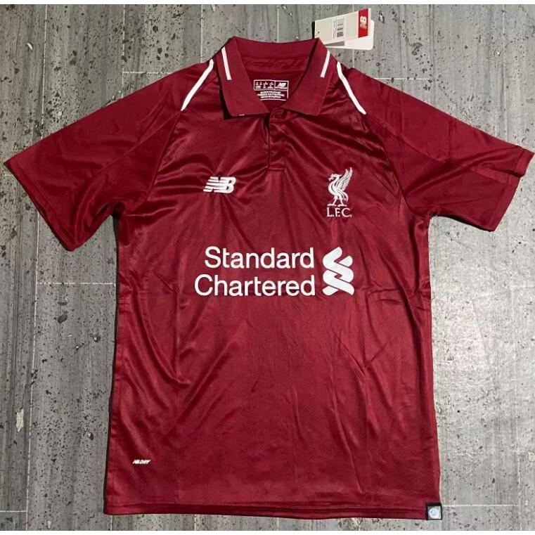 เสื้อกีฬาแขนสั้น ลายทีมชาติฟุตบอล Liverpool 18/19 ชุดเหย้า สไตล์วินเทจเรโทร