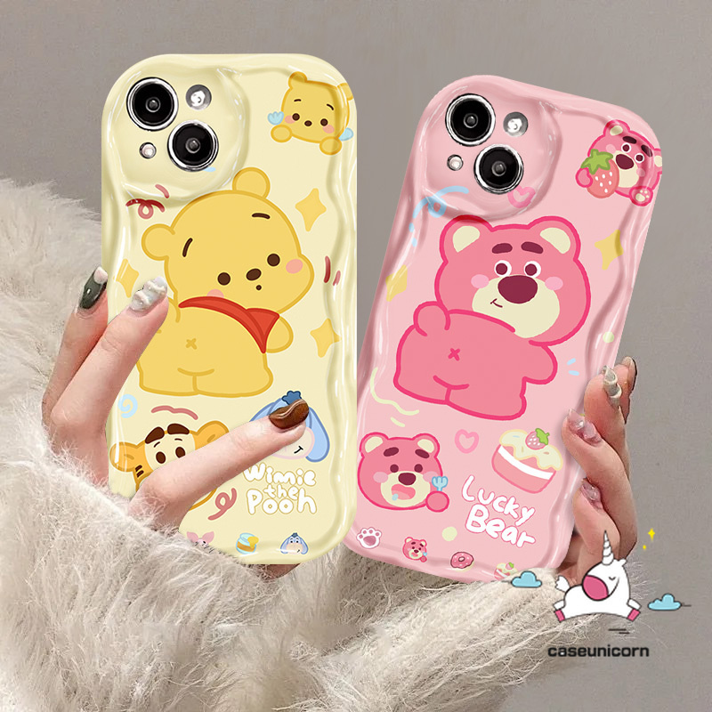 เคสโทรศัพท์มือถือ ลายการ์ตูนหมีพูห์ สตรอเบอร์รี่น่ารัก สําหรับ Vivo Y27 Y17 Y36 Y27s Y12s Y35 Y21 Y15 Y17s Y22 Y33 Y21s Y20 Y20s Y31 Y15s Y30 Y16 Y11 Y12s Y51 Y91 Y02 Y91C V29 Y22s V25E V25 V27