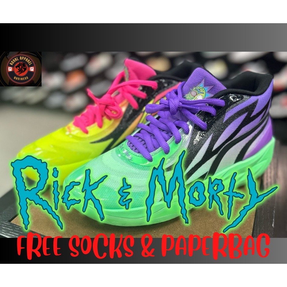 รองเท้าวิ่ง รองเท้าบาสเก็ตบอล UA Lamelo Ball MB.02 Rick & Morty คุณภาพสูง