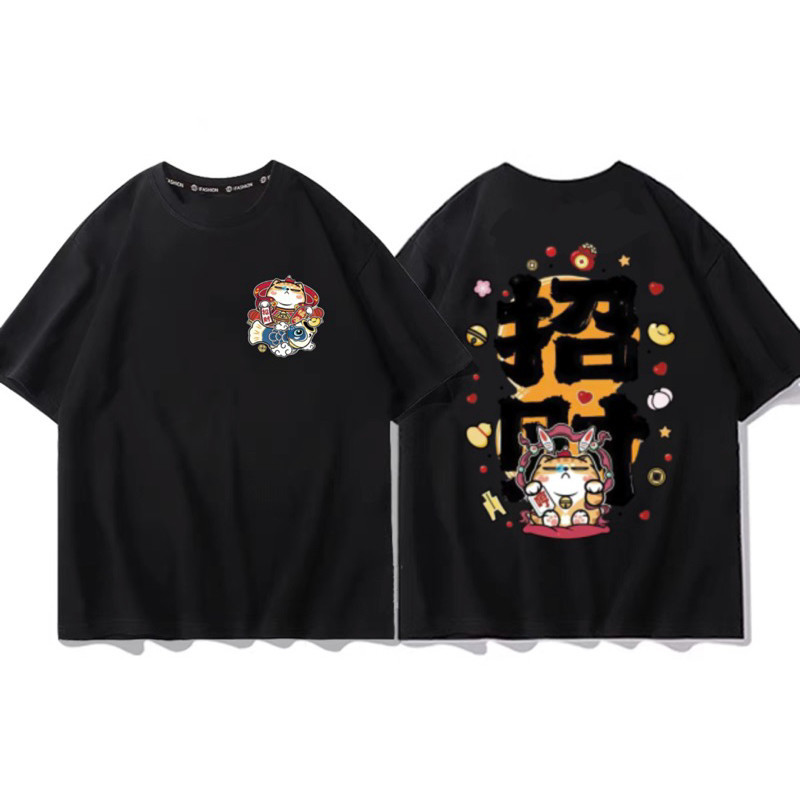 2025 CNY NEW YEAR FORTUNE CAT新年 เทศกาล猫 ORGANIC COTTON UNISEX SHORT SLEEVE 33