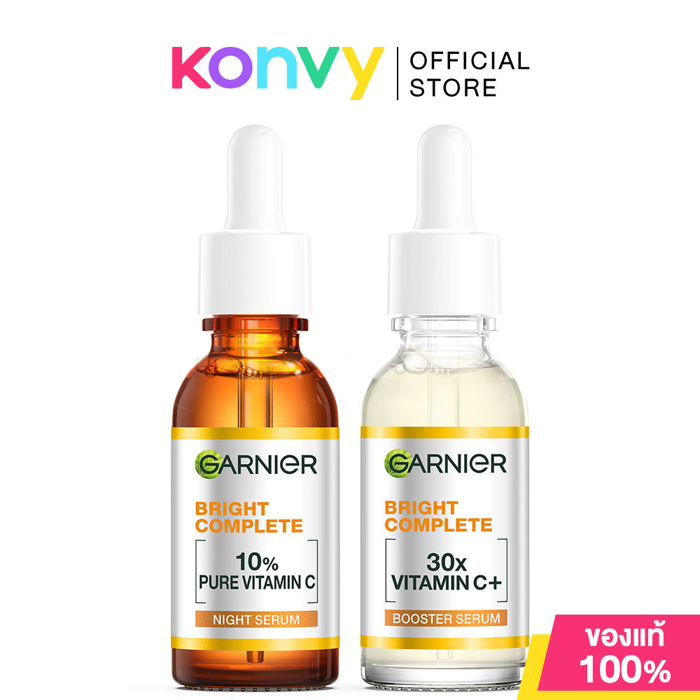 Garnier Set 2 Items Bright Complete Booster Serum 30ml + Overnight Booster Serum 30ml.