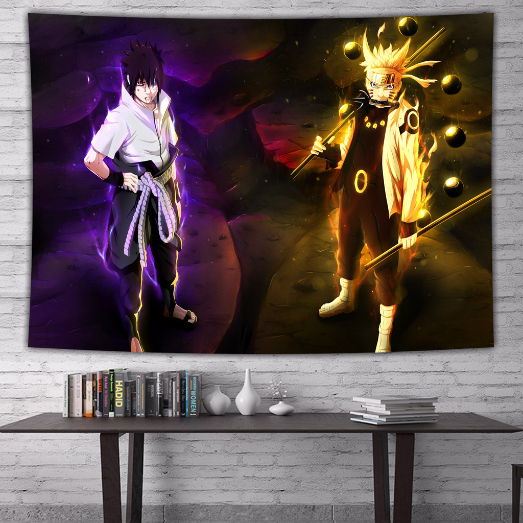 ผ้าพื้นหลังอนิเมะญี่ปุ่น Naruto ผ้าแขวนผนัง ผ้าพื้นหลัง ผนังข้างเตียง ผนังห้องนอน