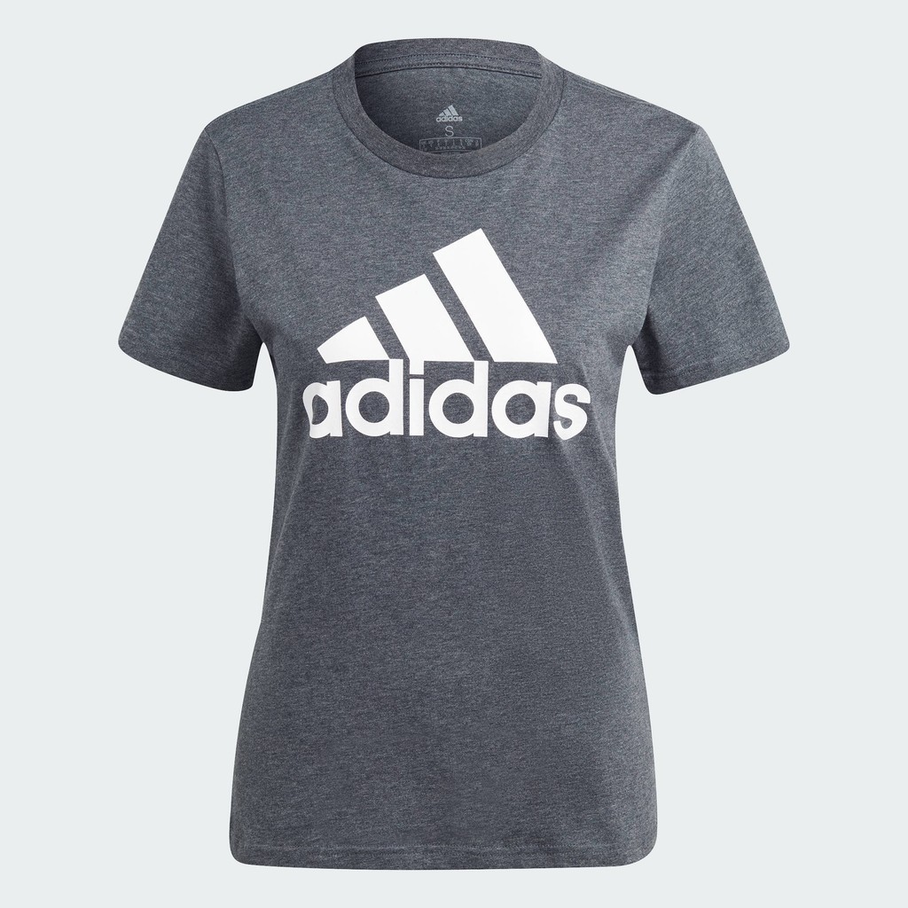 adidas ไลฟ์สไตล์ เสื้อยืดโลโก้ LOUNGEWEAR Essentials ผู้หญิง สีเทา IM2780