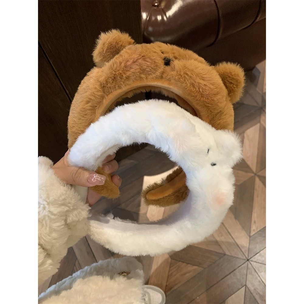 DHW-ที่คาดผมตุ๊กตาหมีขนนุ่ม มาใหม่พร้อมส่ง