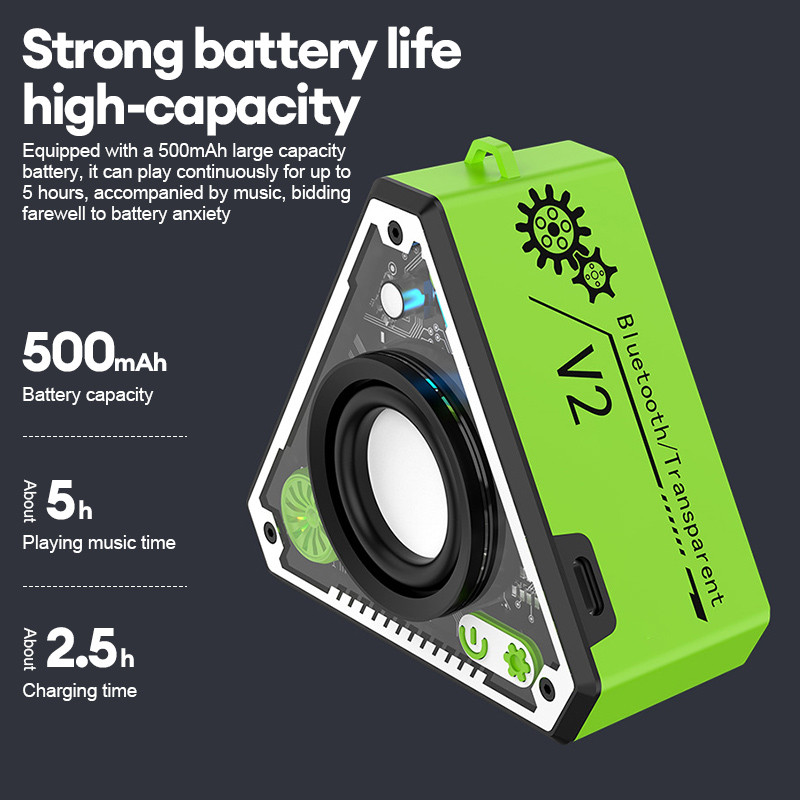 V2 เชื่อมต่อได้2ตัว ขนาดเล็กมินิ พกพา ใช้งานกลางแจ้ง จับคู่ลำโพง Bluetooth ซับวูฟเฟอร์ไร้สาย