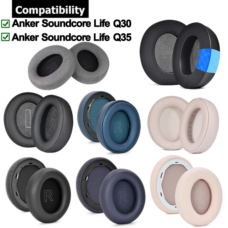 1 คู่แผ่นรองหูฟังเบาะสําหรับ Anker Soundcore Life Q30 Q35 BT ชุดหูฟัง Earpads หูฟัง Earmuffs