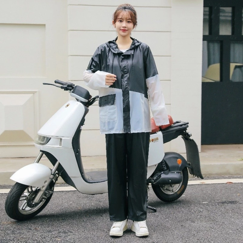 ชุดเสื้อกันฝนกันน้ำแบบเต็มตัว สองชิ้นสำหรับขับขี่กลางแจ้ง thumbnail 4