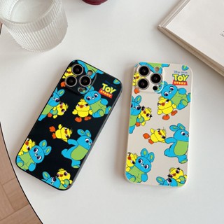 เคสโทรศัพท์มือถือ ซิลิโคนนิ่ม กันกระแทก ลายกระต่าย TOY STORY สีพื้น สําหรับ iPhone 11 14 Pro Max 12 13 Mini X XR XS Max SE 2020 6 7 8 Plus