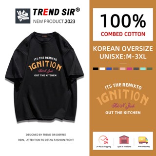 TrendSir⚡พร้อมส่ง⚡เสื้อยืด oversize👏104%cotton โอเวอร์ไซส์ มีของพร้อมส่ง🎶เสื้อโอเวอร์ไซส์เกาหลี เสื้อผ้าสาวอวบอ้วน เสื้อยืดแขนสั้นพิมพ์ลายตัวหนังสือ✔สำหรับชายและหญิง