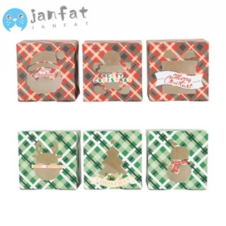 Janfat กล่องของขวัญคริสต์มาส สําหรับใส่คุกกี้ ซานตาคลอส 24 ชิ้น