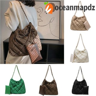 Oceanmapdz กระเป๋าผ้าฝ้าย อวกาศ ใต้วงแขน, สีพื้น สไตล์เกาหลี สี่เหลี่ยมขนมเปียกปูน ตาข่าย กระเป๋าถือ, กระเป๋าสะพายไหล่ ลายสก๊อต ลําลอง พร้อมกระเป๋าใส่เหรียญ บับเบิล กระเป๋าเมฆ คนงานออฟฟิศ