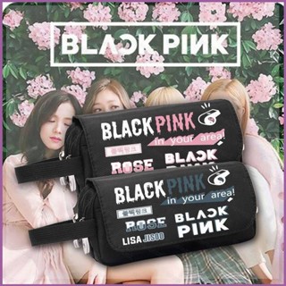 Sq2 BLACKPINK JISOO กระเป๋าดินสอ ผ้าแคนวาส ความจุขนาดใหญ่ อเนกประสงค์ สําหรับนักเรียนหญิง