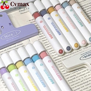 Cvmax ปากกาไฮไลท์ สีพาสเทล ป้องกันดวงตา พร้อมปลายสิ่ว ปากกาคลายเครียด สีสันสดใส สําหรับวาดภาพศิลปะ โรงเรียน สํานักงาน