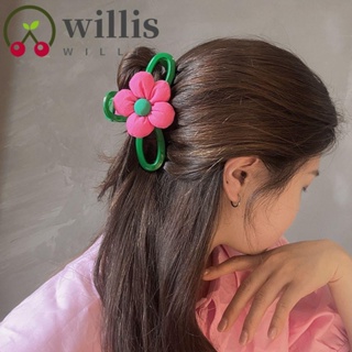 Willis กิ๊บติดผม ทรงเรขาคณิต ฉลาม ดอกไม้ น่ารัก สร้างสรรค์ เครื่องประดับผม สีเขียว สําหรับผู้หญิง