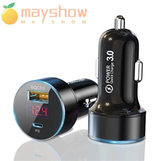 Mayshow ที่ชาร์จในรถยนต์ 20W 2 พอร์ต USB QC3.0 ชาร์จเร็ว