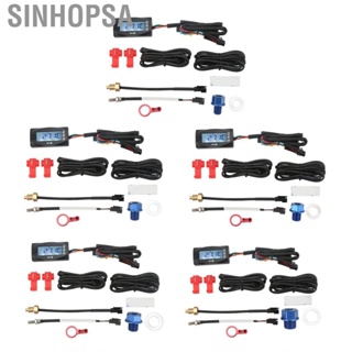 Sinhopsa Motorcycle Digital Display 4 in 1  Oil Engine Temperature Voltage Meter Time with 14mm Spark Plug Connector