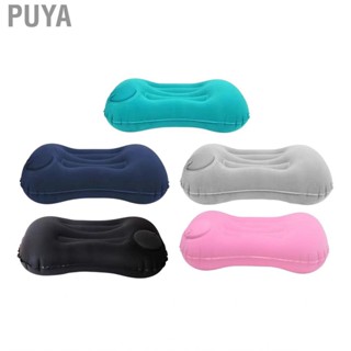 Puya Inflatable Pillow  Lightweight Compact Comfortable Adjustable Flocked Fabric Camping for Plane