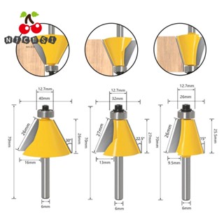 Nicesi ดอกสว่านเราเตอร์ ขอบเอียง 15 22.5 30 องศา ประสิทธิภาพสูง 6 มม. 6.35 มม. 8 มม. สําหรับงานไม้