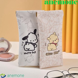 Anemone กระเป๋าเก็บลิปสติก หนัง PU พิมพ์ลายหมี วินนี่ เรียบง่าย สําหรับผู้ชาย