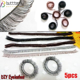 Buttterfly ขนตาปลอม ยาว 20 ซม. สีดํา น้ําตาล DIY อุปกรณ์เสริม สําหรับตกแต่งตุ๊กตา 5 ชิ้น