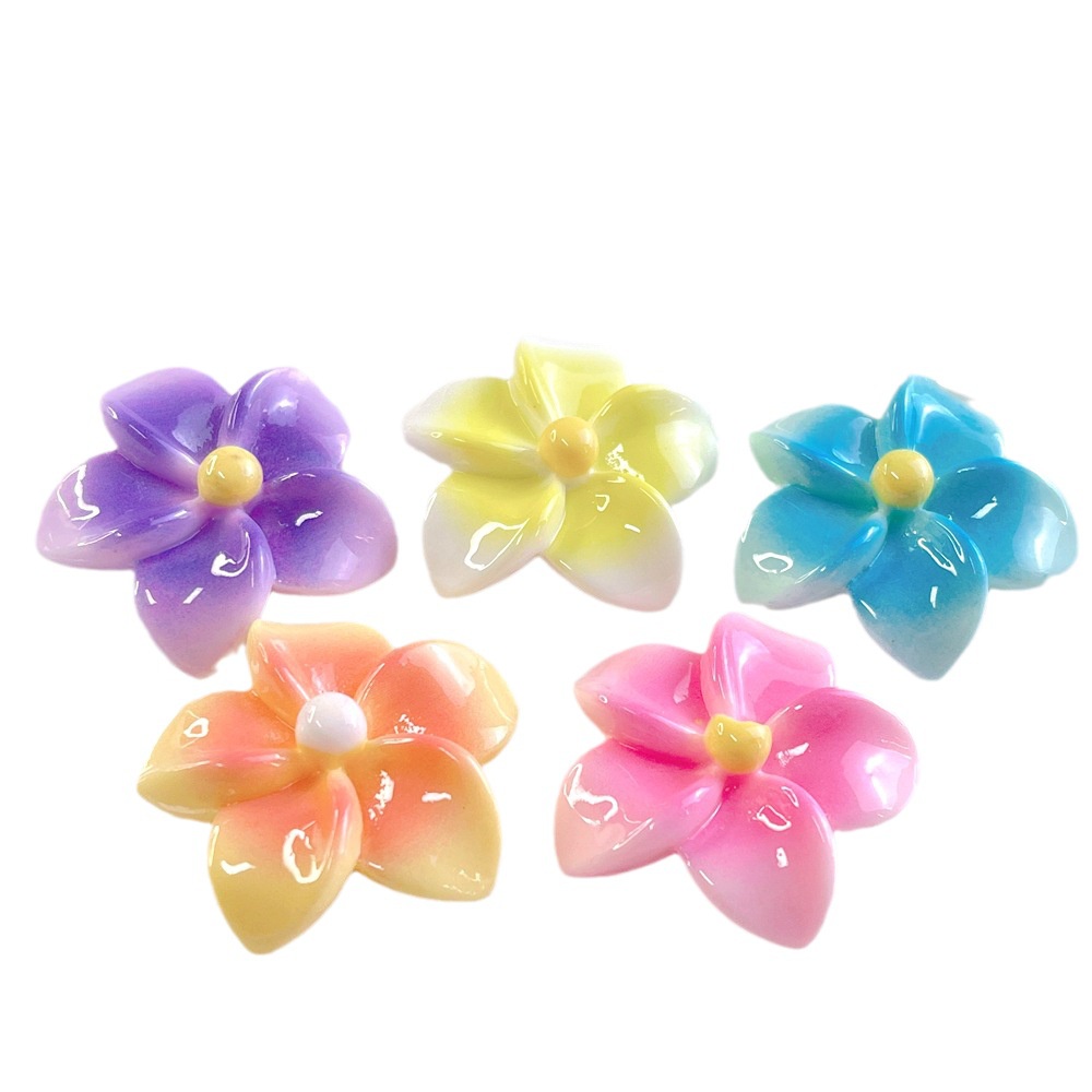 [3 #] Jibbitz Crocs Frangipani ที่คาดผมเรซิ่น ลายดอกไม้ ขนาด 3.1 * 3.1 * 1.2 ซม. แฮนด์เมด diy อุปกรณ์เสริม สําหรับรองเท้า SC