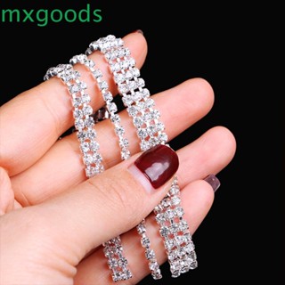Mxgoods สายโซ่เงินใส 1 แถว 2 แถว 3 แถว DIY