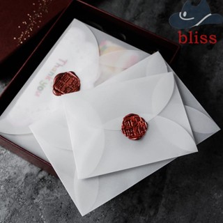 Bliss ซองจดหมายกระดาษกึ่งโปร่งใส ลายตัวอักษร สีขาว สไตล์วินเทจ สําหรับงานแต่งงาน