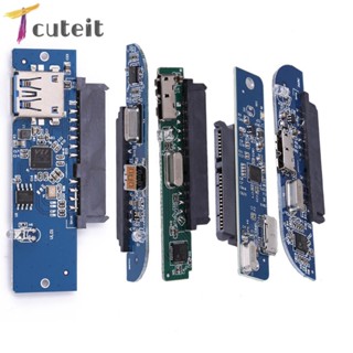 Tcuteit ใหม่ อะแดปเตอร์ฮาร์ดไดรฟ์ USB 3.0 เป็น SATA 7+15 Pin 2.5 นิ้ว สําหรับ SATA 3.0