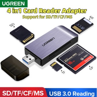 Ugreen อะแดปเตอร์การ์ดรีดเดอร์ USB 3.0 SD Micro 4in1 SD TF CF MS