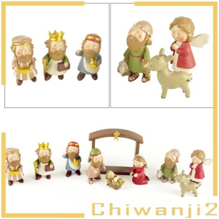 [Chiwanji2] ฟิกเกอร์รูปปั้นคริสต์มาส ขนาดเล็ก สําหรับตกแต่งโต๊ะ