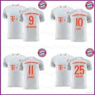 Np2 2020-2021 Bayern Munchen F.C. เสื้อกีฬาแขนสั้น ลายทีมฟุตบอล Lewandowski Sane Janes Muller ชุดเยือน