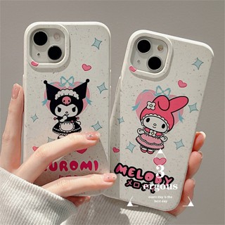 เคสโทรศัพท์มือถือ แบบนิ่ม ลายการ์ตูน Kuromi Mymelody ย่อยสลายได้ เป็นมิตรกับสิ่งแวดล้อม สําหรับ iPhone 11 13 12 14 Pro Max 8 7 6 6s Plus SE2020 X Xr Xs Max