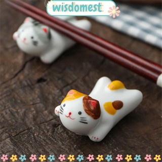 Wisdomest ที่วางตะเกียบ รูปแมวน่ารัก สไตล์ญี่ปุ่น