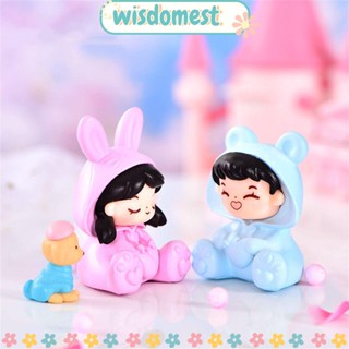 Wisdomest ฟิกเกอร์ รูปสัตว์ ขนาดเล็ก สําหรับตกแต่งสวน ชุดนอน 2 ชิ้น ต่อชุด