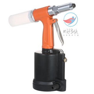 Industrial Pneumatic Rivet  Heavy Duty Air Riveter Air Rivet  Self-plugging Riveting Tool with 4 Nosepieces for Pulling 1/8-inch, 5/32-inch, 3/16-inch, 1/4-inch Iron/Aluminum