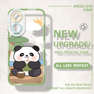 เคสโทรศัพท์มือถือแบบนิ่ม ใส กันรอยกล้อง ลายแพนด้าน่ารัก สําหรับ OPPO A11 A11s A1 A1x A12 A12s A15 A15s A16 A16e A16K