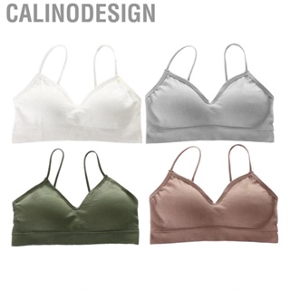 Calinodesign Sports Bra  One Piece Type Pure Color Three Dimensional Cut  Seamless Delicate Breathable for Daily Wear