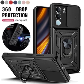 เคสโทรศัพท์มือถือ กันกระแทก ป้องกันเลนส์กล้อง พร้อมแหวนขาตั้ง สําหรับ Vivo V30 V29 5G V29e V27e V27 V29 Pro V29Pro V27Pro 4G 5G