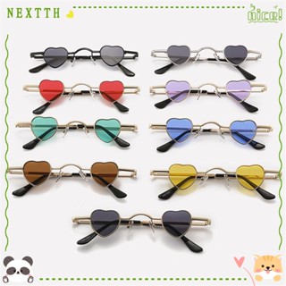 Nextth แว่นกันแดด กรอบโลหะ รูปหัวใจ สีแคนดี้ สไตล์ฮิปฮอป สําหรับผู้หญิง ผู้ชาย