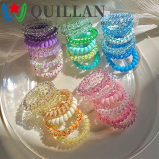 Quillan ยางรัดผม แบบเกลียว สีแคนดี้ 6 ชิ้น ต่อชุด